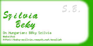 szilvia beky business card