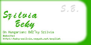 szilvia beky business card